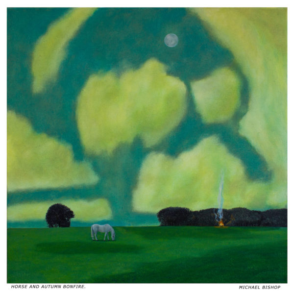 Horse and Autumn Bonfire